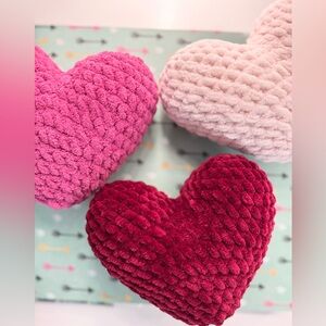 Hand crocheted valentines hearts 💕 each for $15